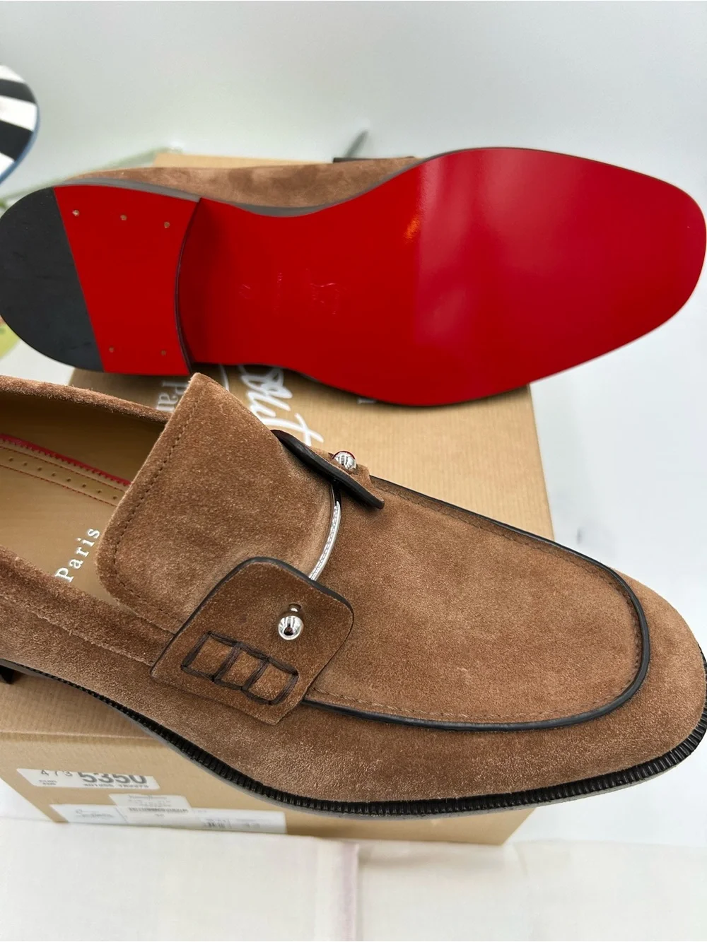 Men's Christian Louboutin CHAMBELIMOC loafers size 42 made in Italy
